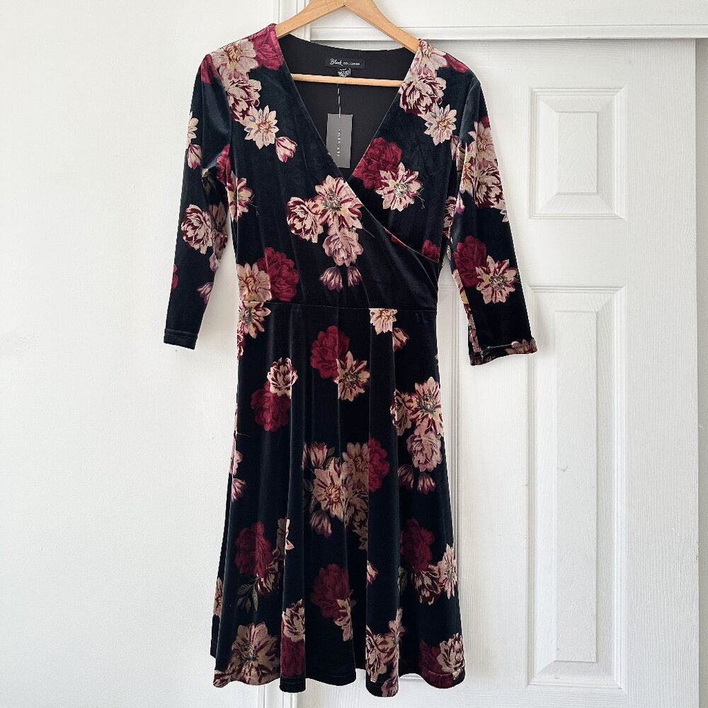 Vintage velvet floral dress